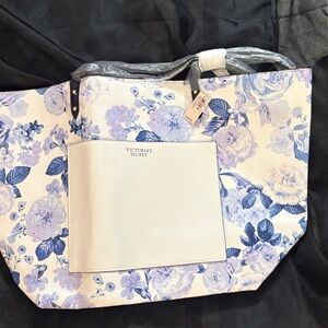 Victoria's Secret Blue and White Floral Tote